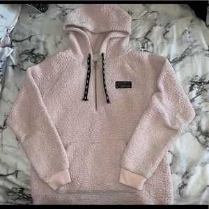 Fuzzy PINK Hoodie, Quarter Zip